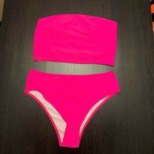 Bright pink bathing suit